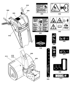 Decals Group Diagram and Parts List for 1696155-00-924MD 2012 Briggs and Stratton Snow Blower
